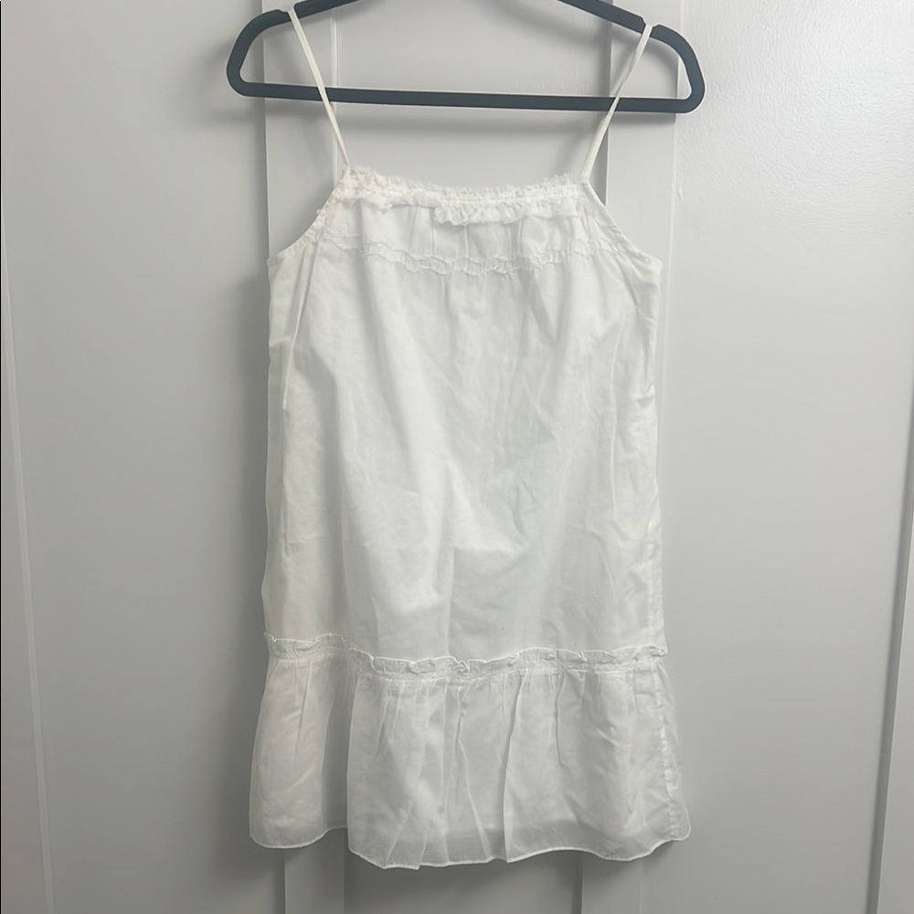 LOFT Ruffled White Fabric